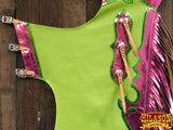 Hilason Bull Riding Soft Smooth White Leather Pro Rodeo Western Chaps