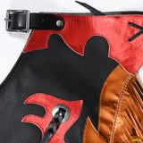 HILASON Western Horse Bull Riding Genuine Leather Rodeo Chaps