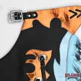 HILASON Western Horse Bull Riding Genuine Leather Rodeo Chaps