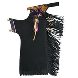 Hilason Pro Rodeo Bull Riding Chaps Genuine Leather Western Black - Uhorse