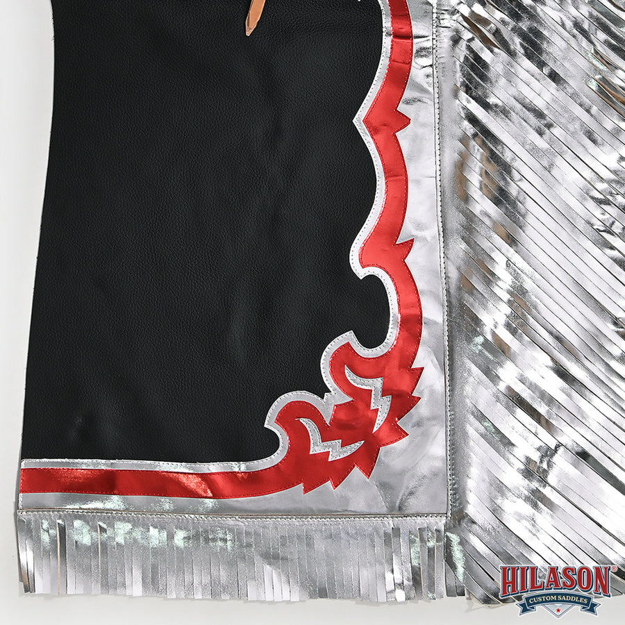 HILASON Bull Riding Genuine Black Leather Pro Rodeo Western Chaps Base | for Men and Women Unisex