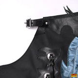 HILASON Western Horse Bull Riding Genuine Leather Rodeo Chaps