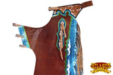 Hilason Bull Riding Genuine Leather Rodeo Western Chaps Brown