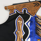 Hilason Bronc Bull Riding Genuine Leather Rodeo Western Chaps Black