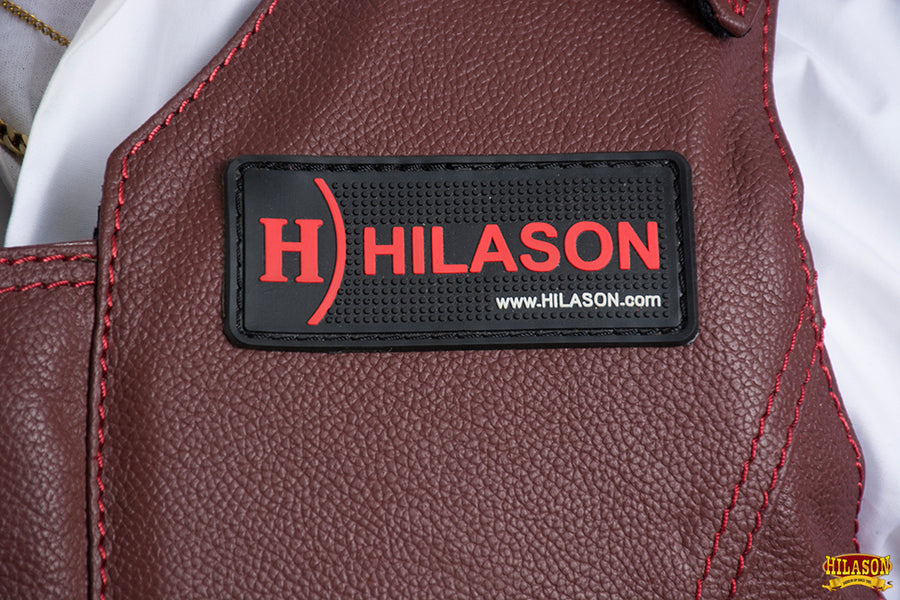 HILASON Safety Bull Riding Vest Protective Leather Maroon | Equestrian Unisex Rodeo Men & Women