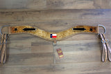 Hilason W. H. Tripping Breast Collar Texas Flag American Leather –