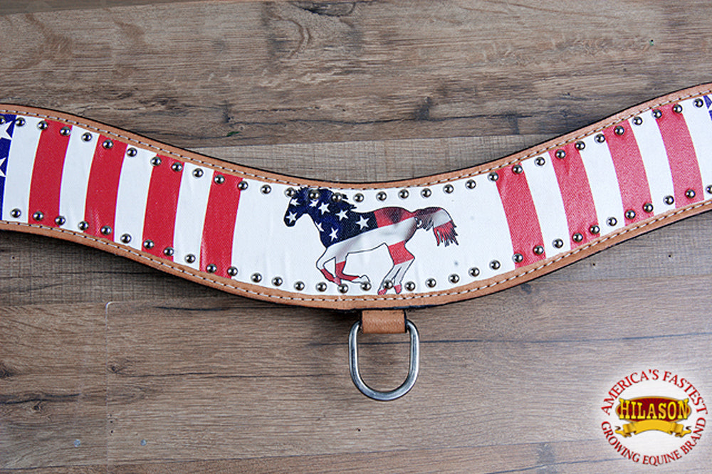 Hilason Western Horse Tripping Breast Collar Us Flag American Leather