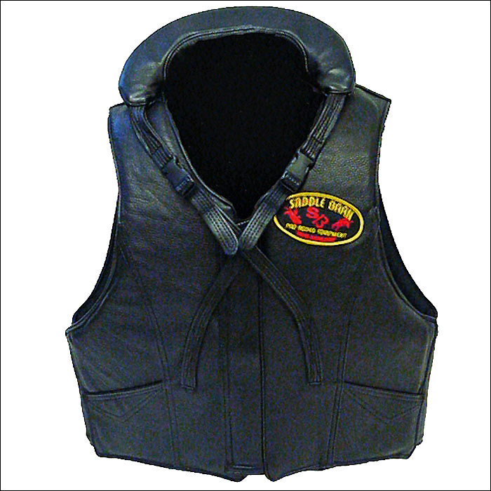 Tall Medium Saddle Barn Leather Outhershell Adjustable Bareback Vest - Uhorse