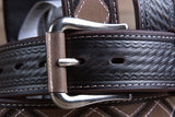 40 Inch 3D Brown Mens Basketweave Western Leather Cowboy Fashion Belt