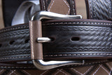 32 Inch 3D Brown Mens Basketweave Western Leather Cowboy Fashion Belt