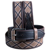 40 Inch 3D Brown Mens Basketweave Western Leather Cowboy Fashion Belt