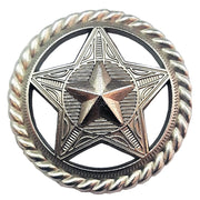 Western Screw Back Concho Headstall Tack Silver Finishing Rope Edge Star