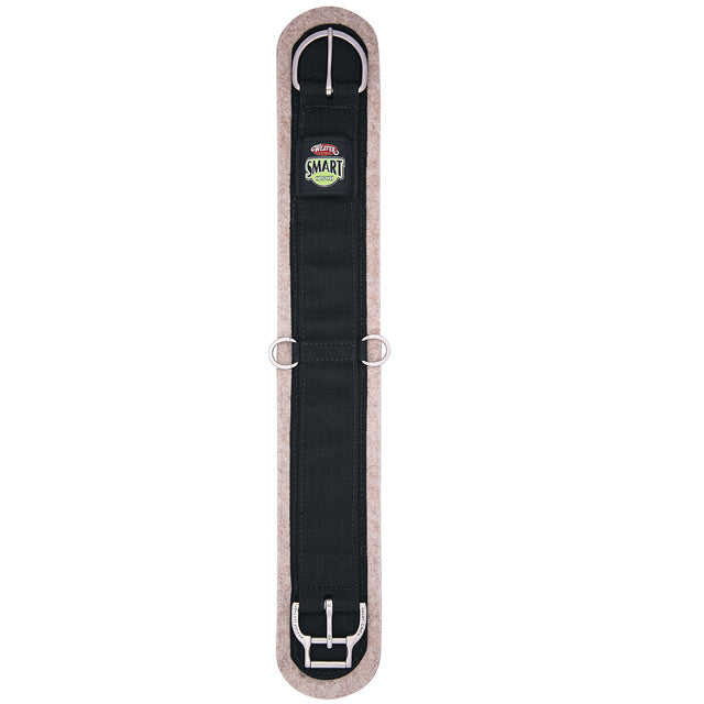 36" Horse 1/2" Wool Blend Felt Lined Smart Cinch Straight Girth Black - Uhorse