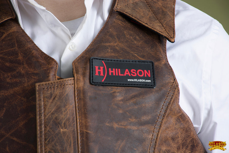 HILASON Safety Bull Riding Vest Protective Leather Brown | Equestrian Unisex Rodeo Men & Women