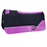 Western Wool Felt Horse Saddle Pad Purple Alligator Print Leather