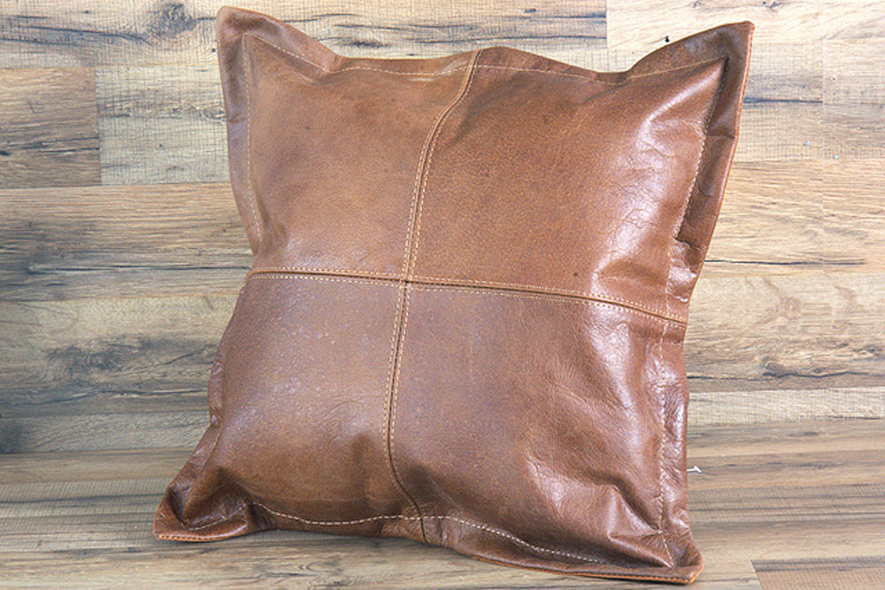 New Genuine Antique Vintage  Leather Pillow Cushion Cover 16 X 16