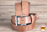 HILASON Western Genuine Leather Belt for Handmade Unisex Full Grain Heavy Duty Belt Tan