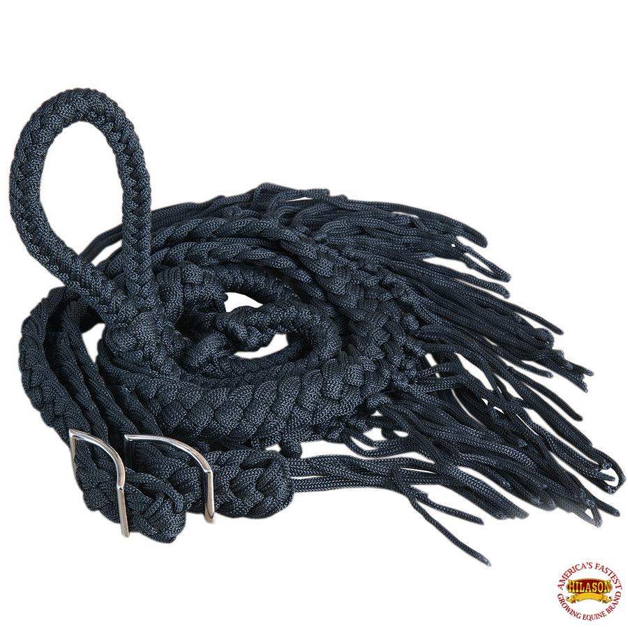 Barrel Racing Contest Reins Flat Braided Poly Horse Snaps1 X 8Ft Hilason - Uhorse