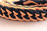 Hilason Braided Poly Barrel Racing Contest Flat Reins 1" X 8Ft Tan Black
