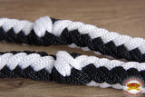 Hilason Braided Poly Barrel Racing Contest Flat Reins 1" X 8Ft Tan Black
