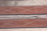 30" G Bar D 1.5" Suede Leather Mens Cowboy Stitched Belt W/ Harness Buckle Rust