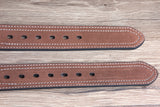 30" G Bar D 1.5" Suede Leather Mens Cowboy Stitched Belt W/ Harness Buckle Rust