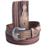 36 In Roper Western 1.5" Wide Crazy Horse Leather Laced Mens Cowboy Belt Brown