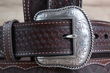 32" Roper W. 1.5" Elephant Print Basketweave Ends Mens Cowboy Belt