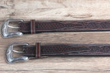 42" Roper Western 1.5" Elephant Print Basketweave Ends Mens Cowboy Belt Brown