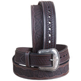 42" Roper Western 1.5" Elephant Print Basketweave Ends men's Cowboy Belt Brown - Uhorse
