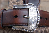 40" Roper Western 1.5" Crazyhorse Distressed Leather Mens Cowboy Belt Brown