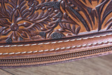 M&F Western Safe Gun Case Large Nocona Floral Tooled Embossed Leather Tan