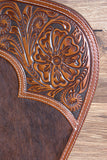 M&F Western Gun Case Nocona Floral Embossed Overlay Calf Hair Leather Tan