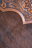 M&F Western Gun Case Nocona Floral Embossed Overlay Calf Hair Leather Tan