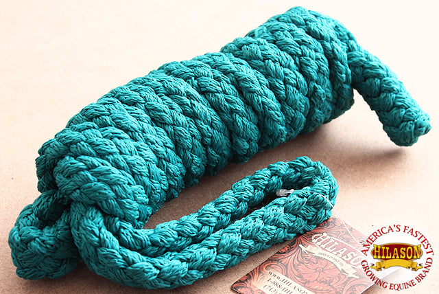 Hilason Horse Riding Poly Lead Rope Blue  1/4" X 9 Ft. Teal
