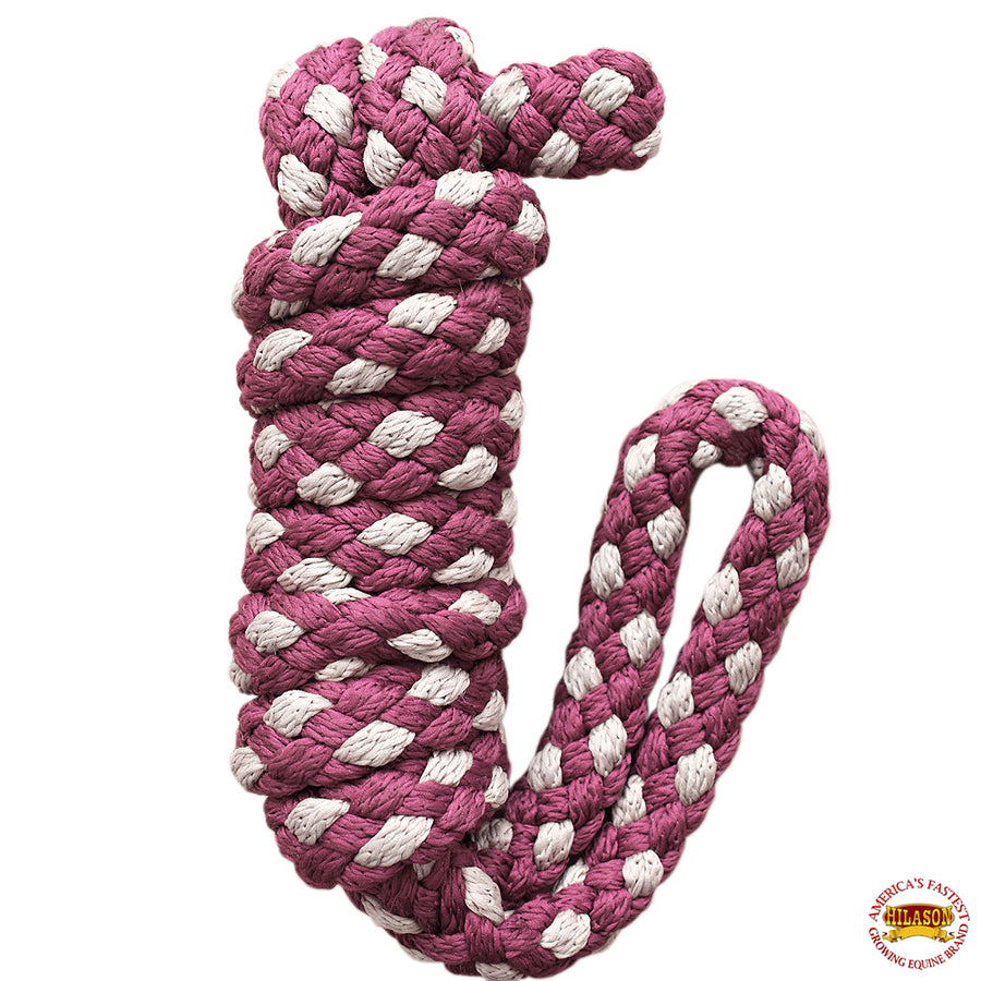 Hilason Horse Riding Poly Lead Rope Brown Tan 1/4" X 8 Ft. - Uhorse