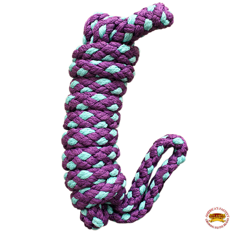 Hilason Horse Riding Poly Lead Rope Purple 1/4" X 9 Ft. Turquoise - Uhorse