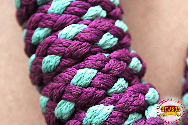 Hilason Horse Riding Poly Lead Rope Purple  1/4" X 9 Ft. Purple Turquoise