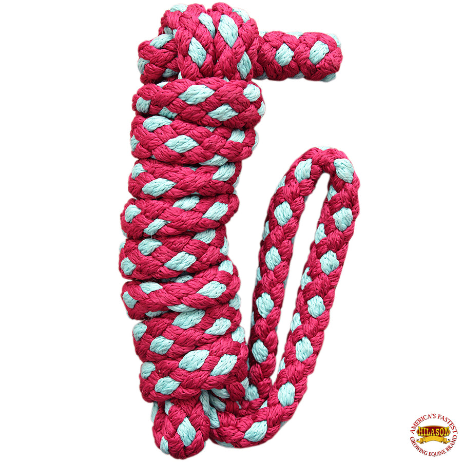 Hilason Horse Riding Poly Lead Rope 1/4" X 9 Ft. Red Turquoise - Uhorse