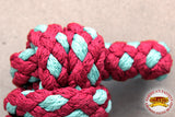 Hilason Horse Riding Poly Lead Rope 1/4" X 9 Ft. Red Turquoise