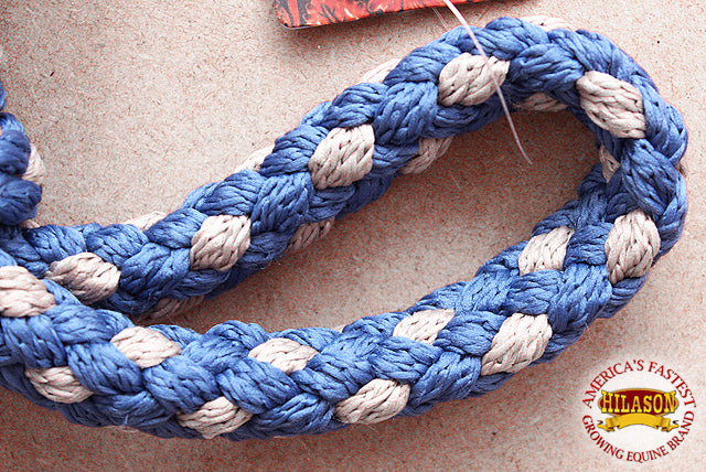 Hilason Horse Riding Poly Lead Rope Brown Tan 1/4" X 8 Ft.
