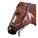 Hilason H. Adjustable Poly Tied Rope Halter Blue White by Hilason – Cowboy and equestrian accessories