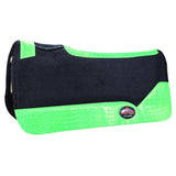 Western Wool Felt Horse Saddle Pad Light Green Alligator Leather