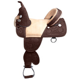 Hilason Treeless Western Trail Barrel Racing American Leather Saddle