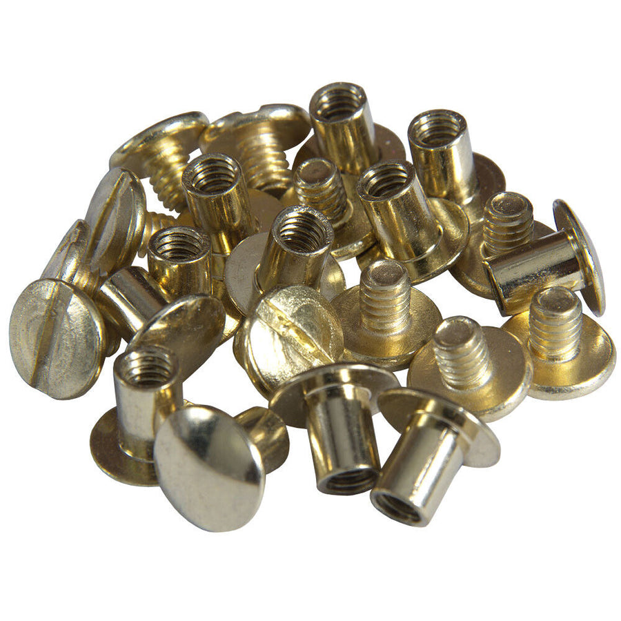 8 Pack 1/2 In. Western Horse Saddle Tack Chicago Brass Plated Screw - Uhorse