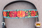 HILASON Western Headstall Horse Tack Leather Bridle Floral Hand Paint | for Horses Headstalls
