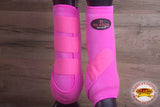 Hilason Horse Medicine Sports Boots Rear Hind Leg Pink