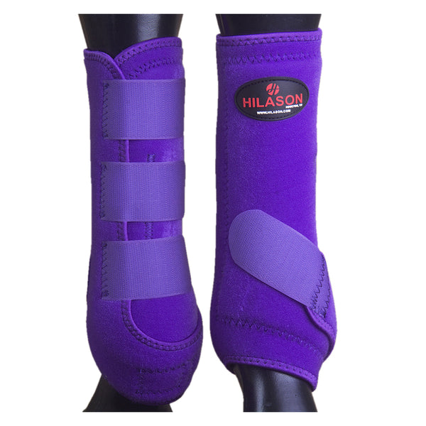 Large Hilason Horse Medicine Sports Boots Rear Hind Leg Purple - Uhorse