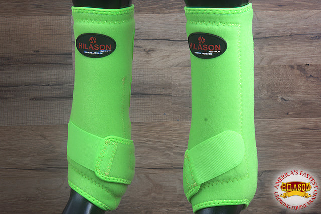Lime Green Large HILASON Horse Medicine Sports Boots Rear Hind Leg