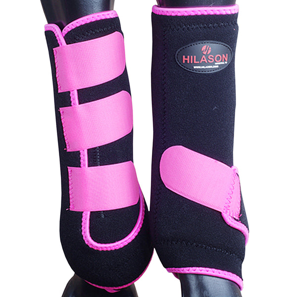 Large Hilason Horse Medicine Sports Boots Rear Hind Leg Black - Uhorse